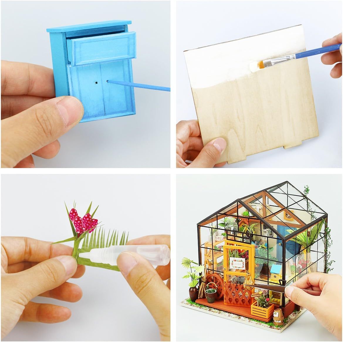 ROBOTIME DIY Miniature Dollhouse Kits Wooden Dollhouse Model