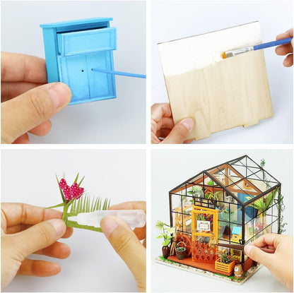 ROBOTIME DIY Miniature Dollhouse Kits Wooden Dollhouse Model