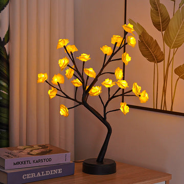Table Lamp Flower Tree Rose Lamps Fairy Desk Night Lights USB Operated Gifts For Wedding Valentine Decoration