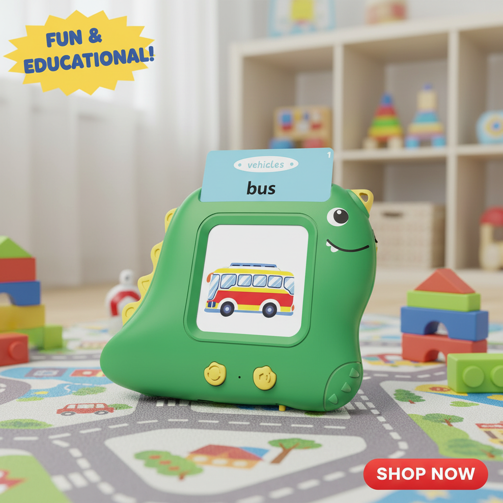Little Dinosaur Toddlers Flash Card Learning Machine - Montessori Toy