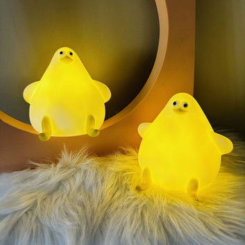 Warm Lovely Cute Cartoon Silicone Sea Gull Night Light With USB Charging Gifts Kids Grils Room Bedside Sleeping Lamp